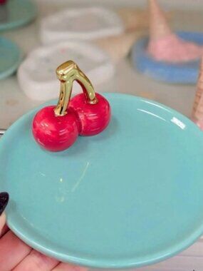 Target Summer 2026 Trinket Teal Dish with Cherry Bullseye Playground NEW 🍒CUTE!